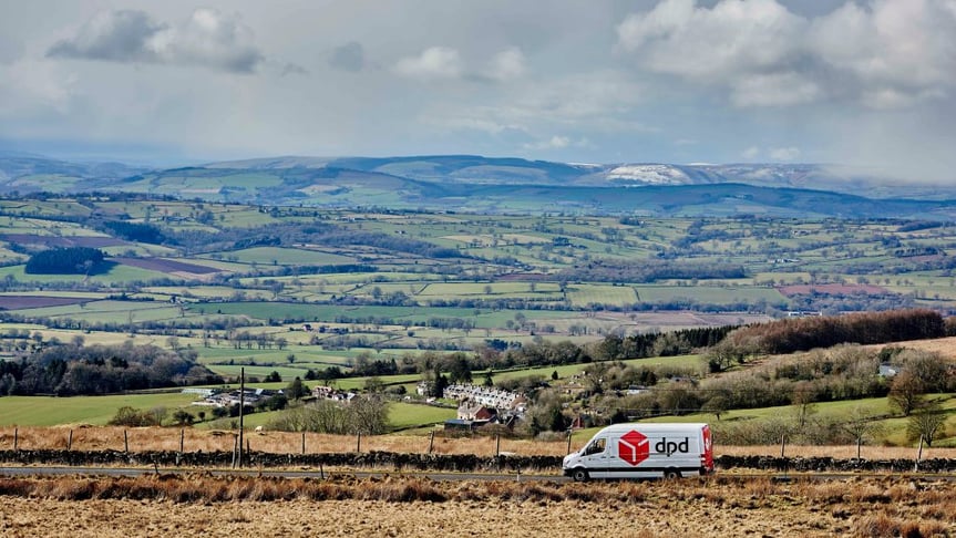 dpd van driving through country side