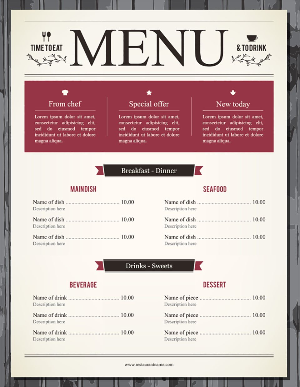 Gastropub Menu