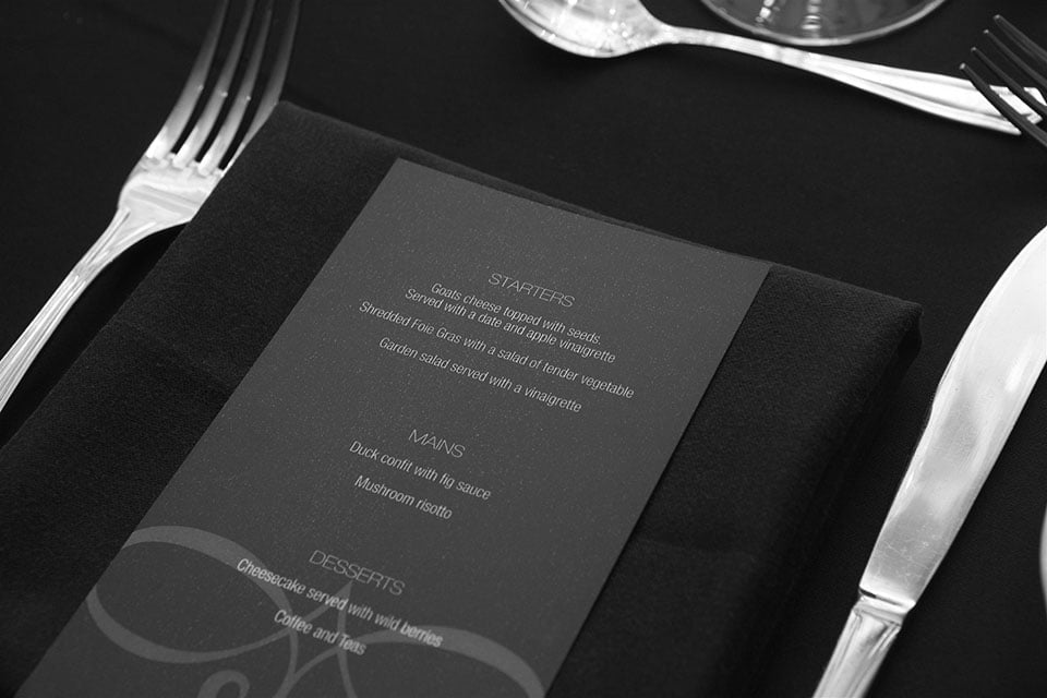 Upmarket Restaurant Menu