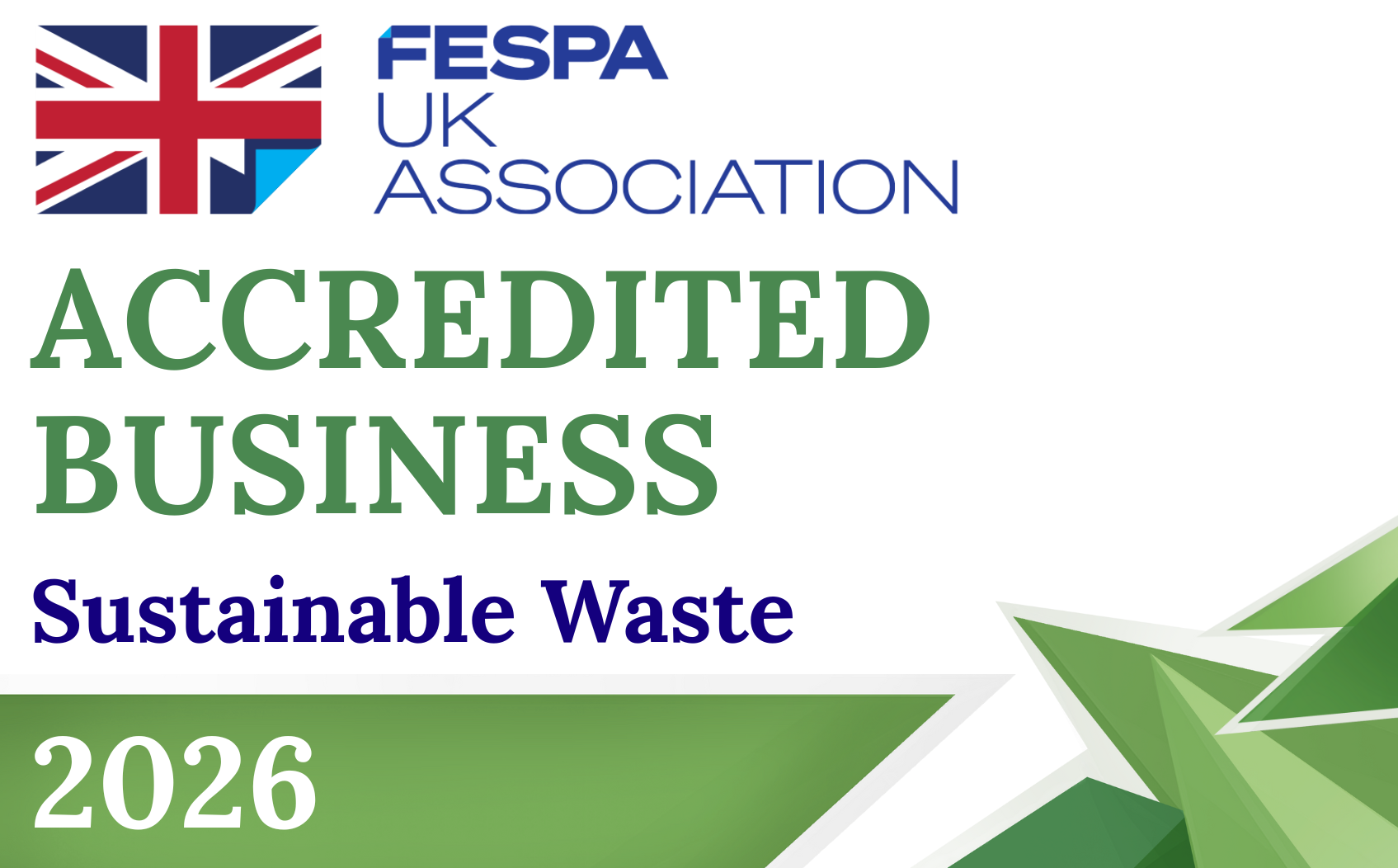 We have been recognised with A FESPA UK Waste Accreditation in 2026